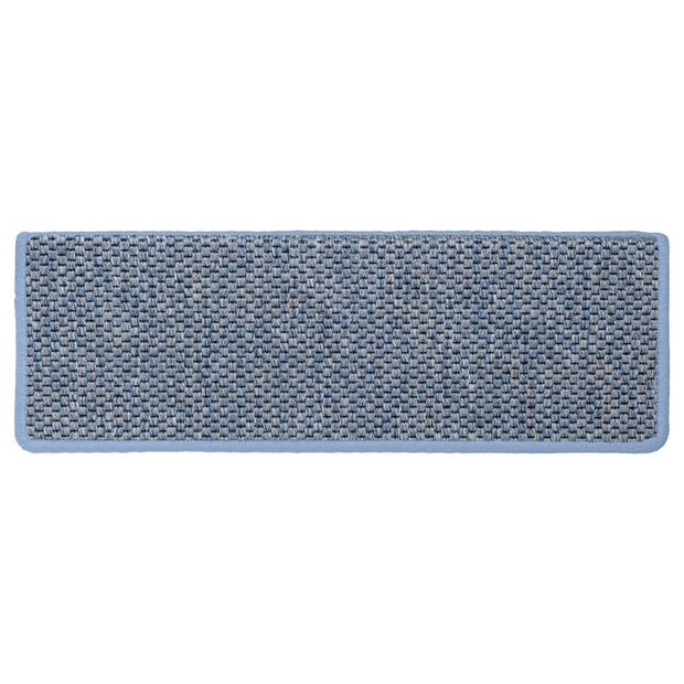 vidaXL Trapmatten zelfklevend 15 st sisal-look 65x21x4 cm blauw