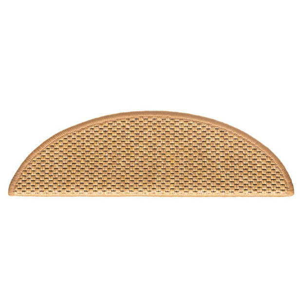 vidaXL Trapmatten zelfklevend 15 st sisal-look 56x17x3 cm sisalkleurig