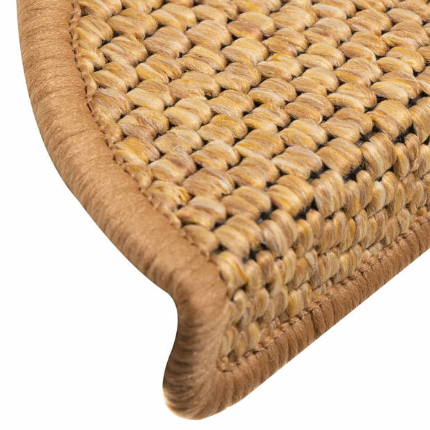 vidaXL Trapmatten zelfklevend 15 st sisal-look 56x17x3 cm sisalkleurig