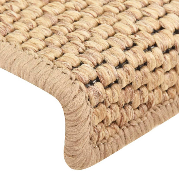 vidaXL Trapmatten zelfklevend 15 st sisal-look 65x21x4 cm lichtbeige