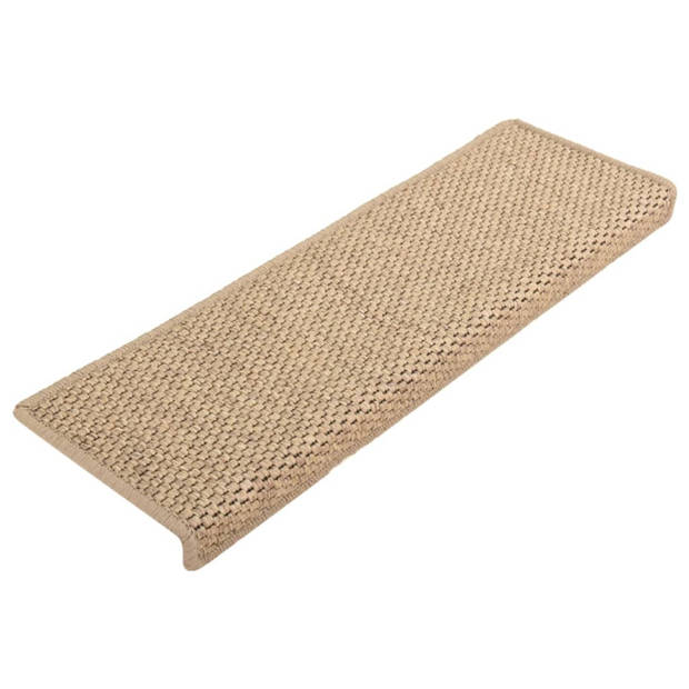 vidaXL Trapmatten zelfklevend 15 st sisal-look 65x21x4 cm zandkleurig