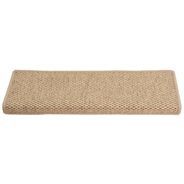 vidaXL Trapmatten zelfklevend 15 st sisal-look 65x21x4 cm zandkleurig