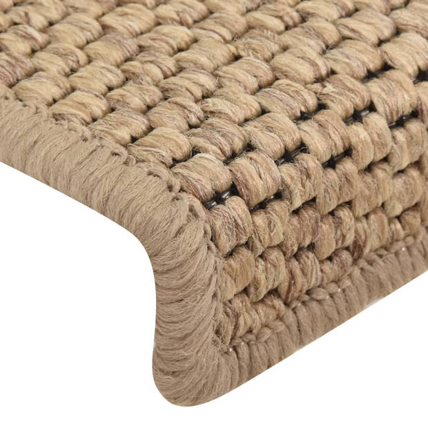 vidaXL Trapmatten zelfklevend 15 st sisal-look 65x21x4 cm zandkleurig