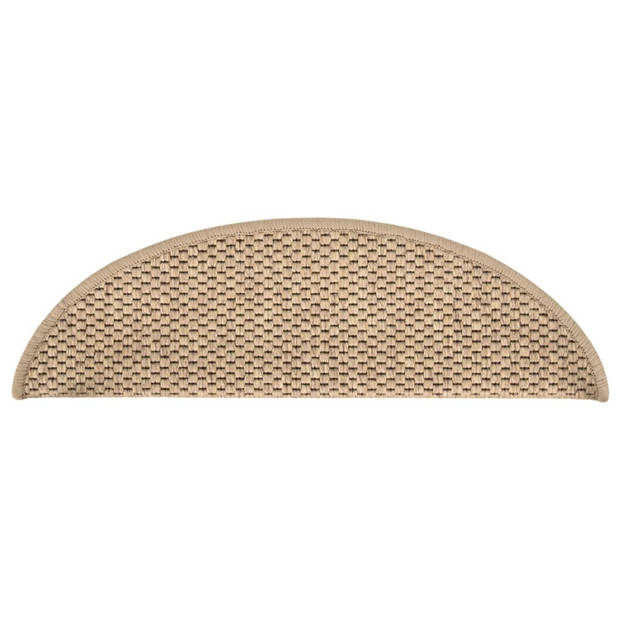 vidaXL Trapmatten zelfklevend 15 st sisal-look 56x17x3 cm zandkleurig