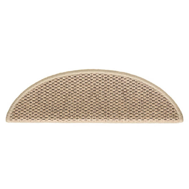 vidaXL Trapmatten zelfklevend 15 st sisal-look 56x17x3 cm zandkleurig