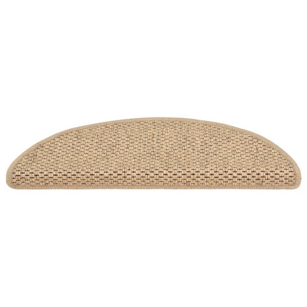 vidaXL Trapmatten zelfklevend 15 st sisal-look 56x17x3 cm zandkleurig