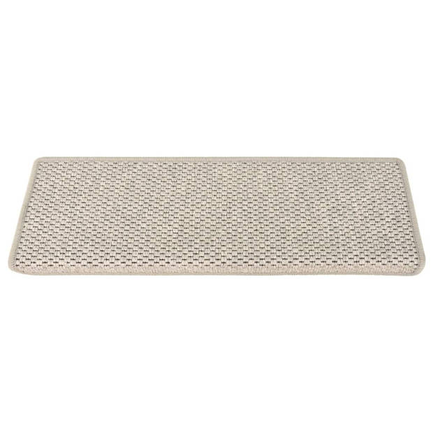 vidaXL Trapmatten zelfklevend 15 st sisal-look 65x21x4cm zilverkleurig