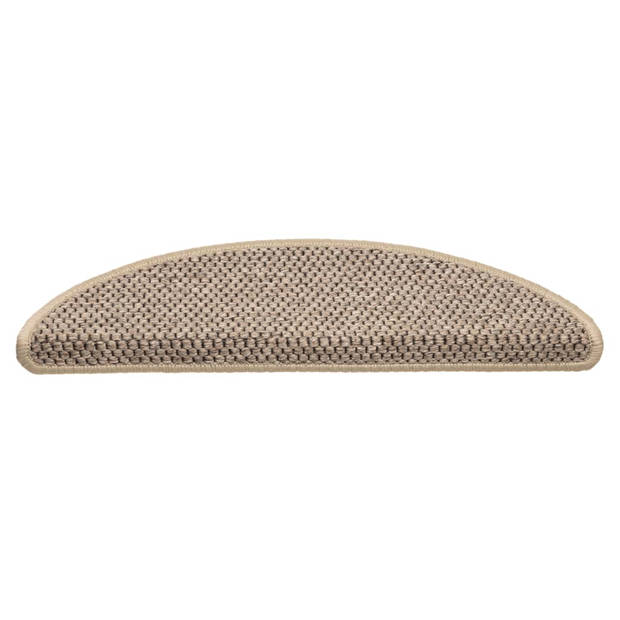 vidaXL Trapmatten zelfklevend 15 st sisal-look 56x17x3 cm donkerbeige