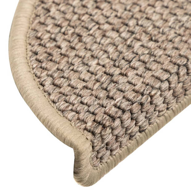 vidaXL Trapmatten zelfklevend 15 st sisal-look 56x17x3 cm donkerbeige