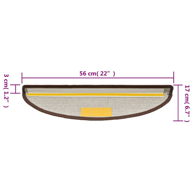 vidaXL 15 st Trapmatten 56x17x3 cm koffiebruin