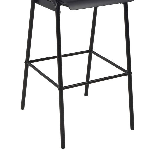 vidaXL Barstoelen 2 st massief multiplex staal zwart