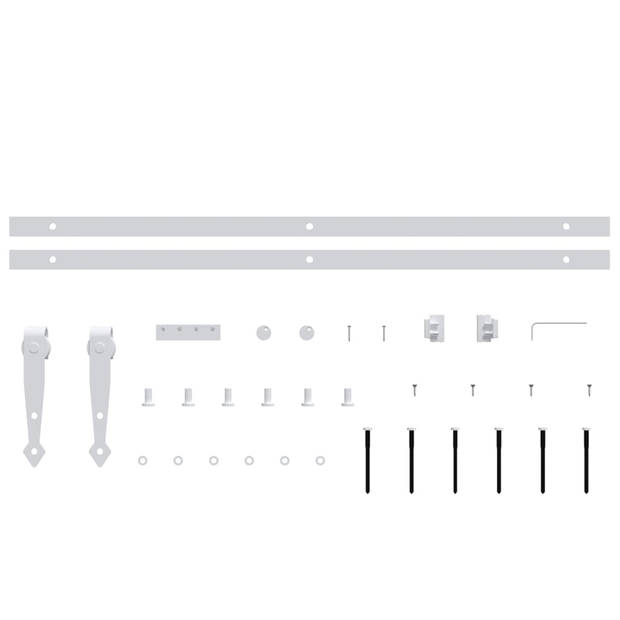 vidaXL Ophangset voor minischuifdeur 122 cm koolstofstaal wit