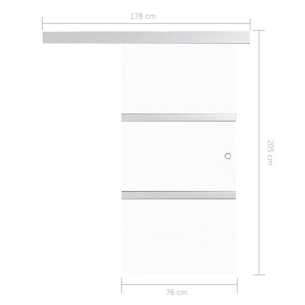 vidaXL Schuifdeur met zachte stops 76x205 cm ESG-glas en aluminium