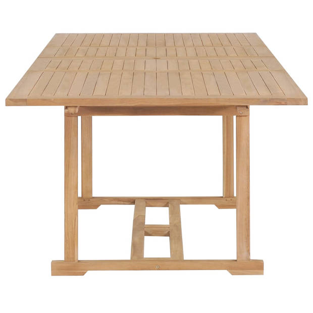 vidaXL Tuintafel verlengbaar 180-280x100x75 cm massief teakhout