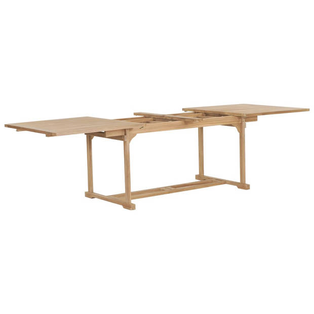 vidaXL Tuintafel verlengbaar 180-280x100x75 cm massief teakhout