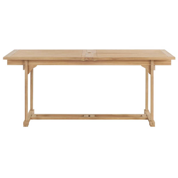 vidaXL Tuintafel verlengbaar 180-280x100x75 cm massief teakhout