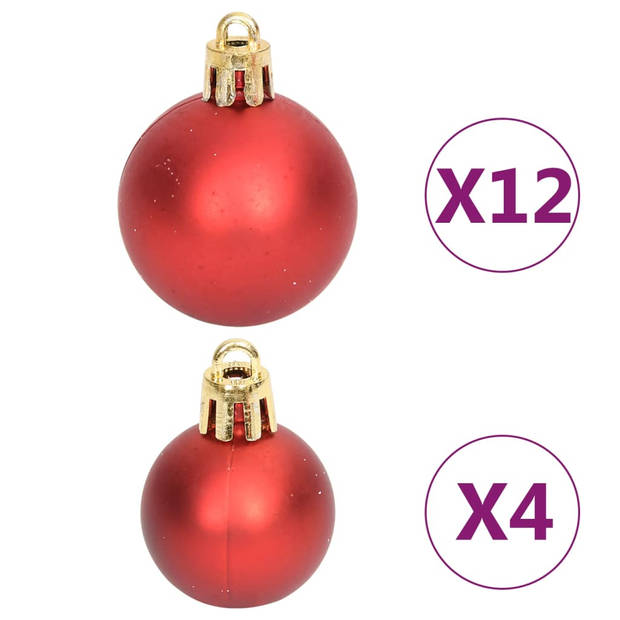 vidaXL 108-delige Kerstballenset rood en wit