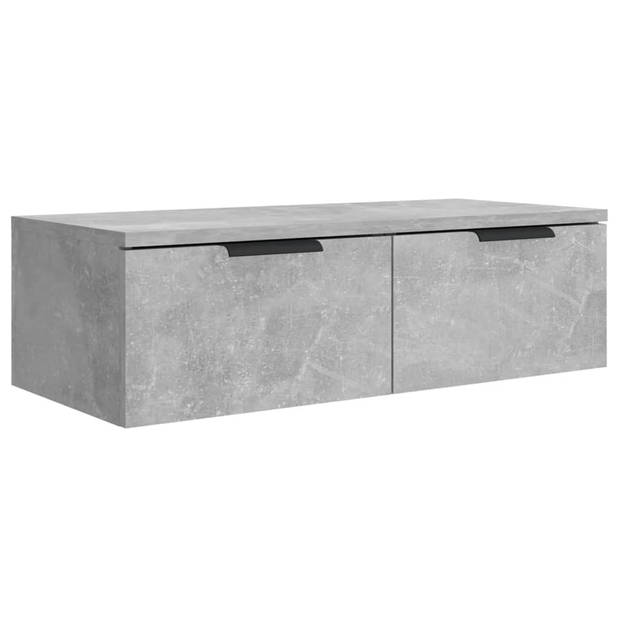 The Living Store Wandkast - Betongrijs - 68 x 30 x 20 cm - Bewerkt hout