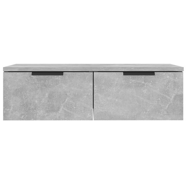 The Living Store Wandkast - Betongrijs - 68 x 30 x 20 cm - Bewerkt hout