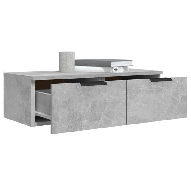 vidaXL Wandkasten 2 st 68x30x20 cm bewerkt hout betongrijs