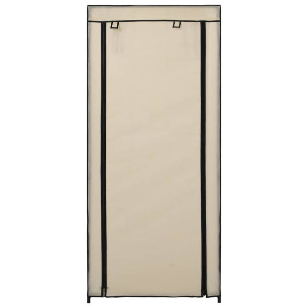 vidaXL Schoenenkast met hoes 58x28x106 cm stof crème