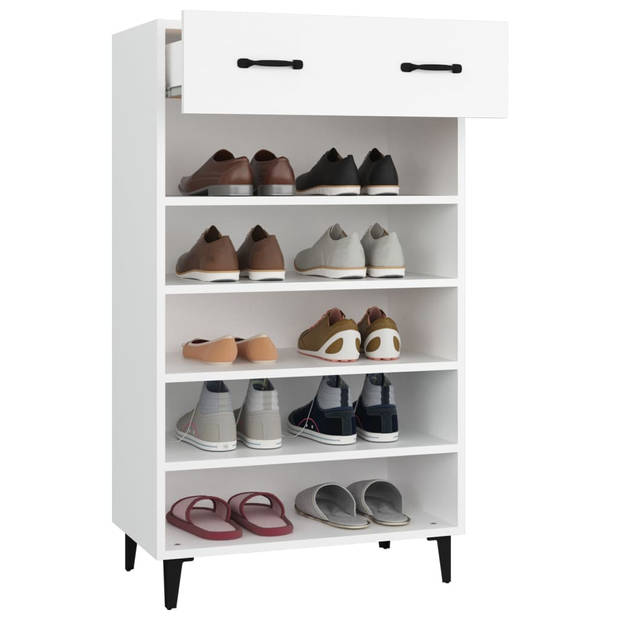 The Living Store Schoenenkast - Wit - 60 x 35 x 105 cm - Hoge kwaliteit - Voldoende opbergruimte