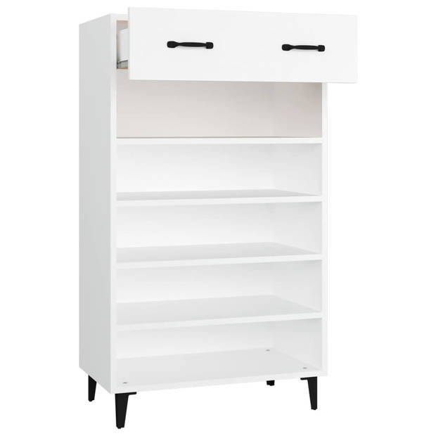 The Living Store Schoenenkast - Wit - 60 x 35 x 105 cm - Hoge kwaliteit - Voldoende opbergruimte