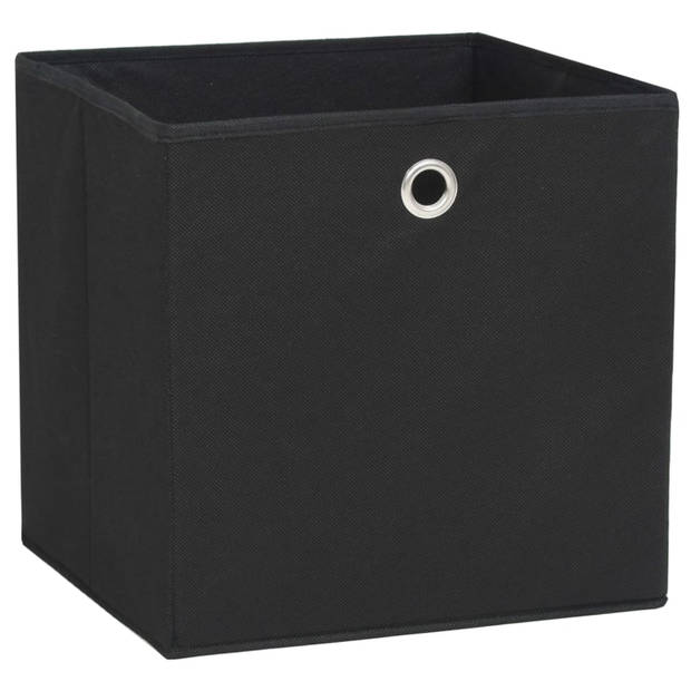 vidaXL Opbergboxen 10 st 28x28x28 cm nonwoven stof zwart