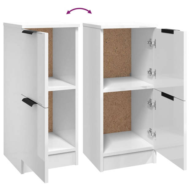 The Living Store Dressoir - Minimalistische Charme - Bijzetkast - 30x30x70 cm - Hoogglans Wit