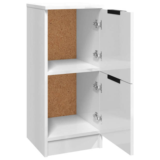 The Living Store Dressoir - Minimalistische Charme - Bijzetkast - 30x30x70 cm - Hoogglans Wit