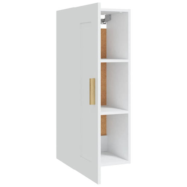 The Living Store Wandkast - Hout - Opbergmeubel - 35 x 34 x 90 cm - Wit