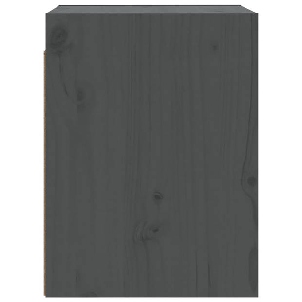 vidaXL Wandkast 30x30x40 cm massief grenenhout grijs