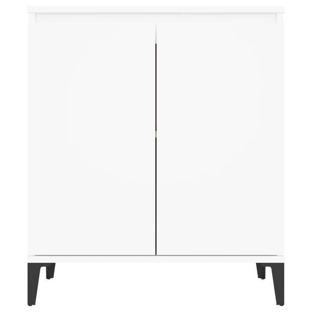 The Living Store Industrieel Dressoir - 60 x 35 x 70 cm - Wit Houtmetaal - 2 Deuren