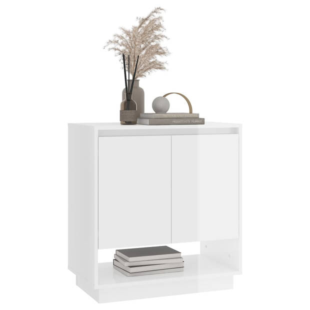 The Living Store Dressoir - Hoogglans Wit - 70 x 41 x 75 cm - Minimalistisch design