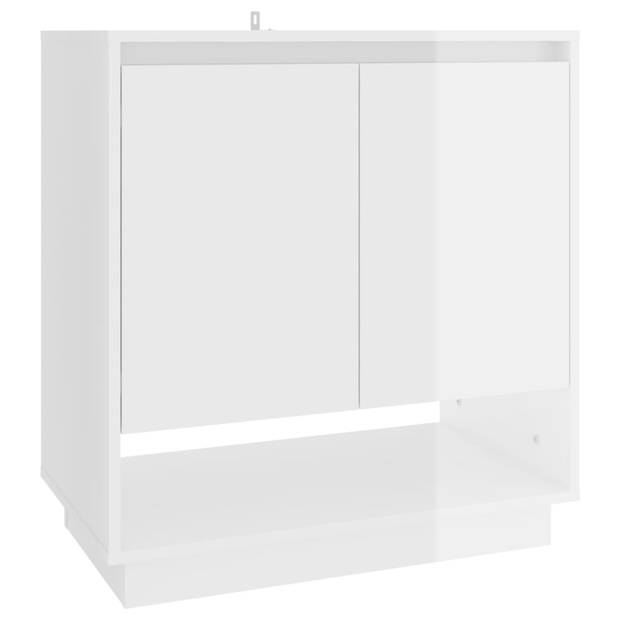 vidaXL Dressoir 70x41x75 cm bewerkt hout hoogglans wit