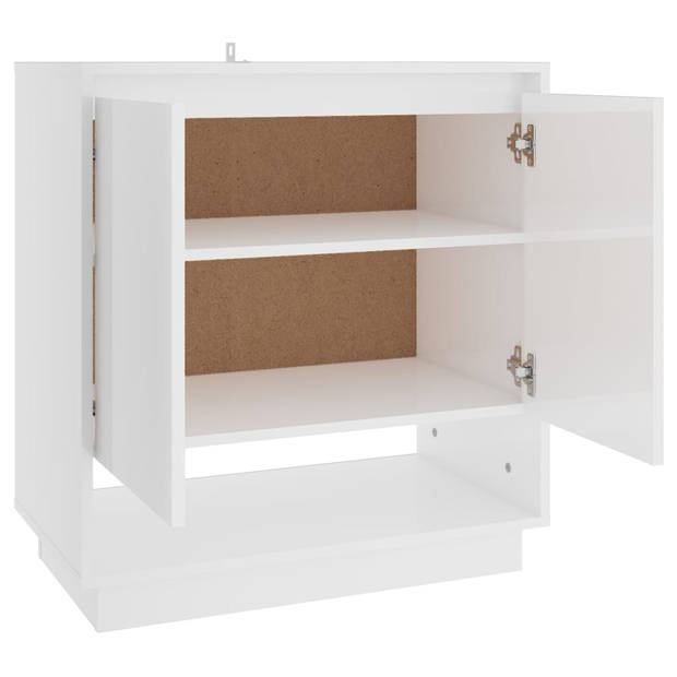 The Living Store Dressoir - Hoogglans Wit - 70 x 41 x 75 cm - Minimalistisch design