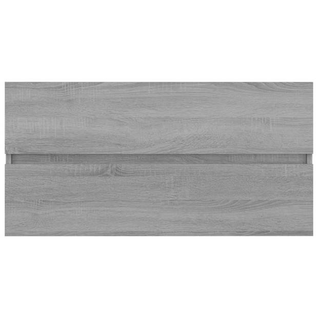 vidaXL Wastafelkast 90x38,5x45 cm bewerkt hout grijs sonoma eikenkleur