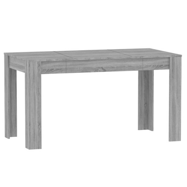 vidaXL Eettafel 140x74,5x76 cm bewerkt hout grijs sonoma eikenkleurig