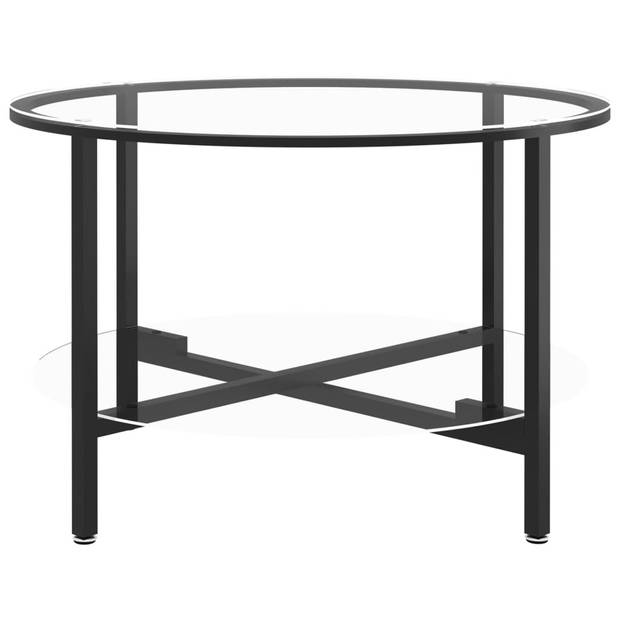 The Living Store Salontafel - Zwarte Gehard Glas - Moderne Stijl - 70 x 46 cm