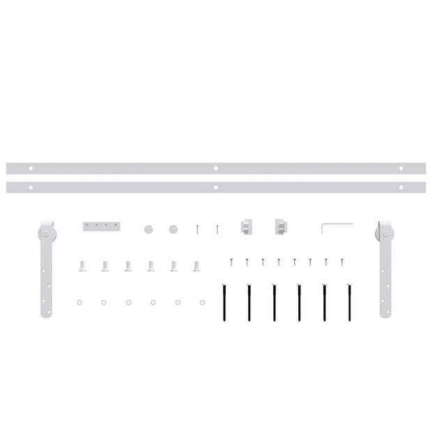 vidaXL Ophangset voor minischuifdeur 183 cm koolstofstaal wit