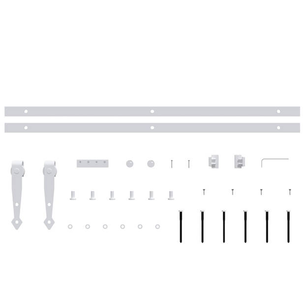 vidaXL Ophangset voor minischuifdeur 152 cm koolstofstaal wit