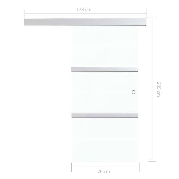 vidaXL Schuifdeur met zachte stops 76x205 cm ESG-glas en aluminium