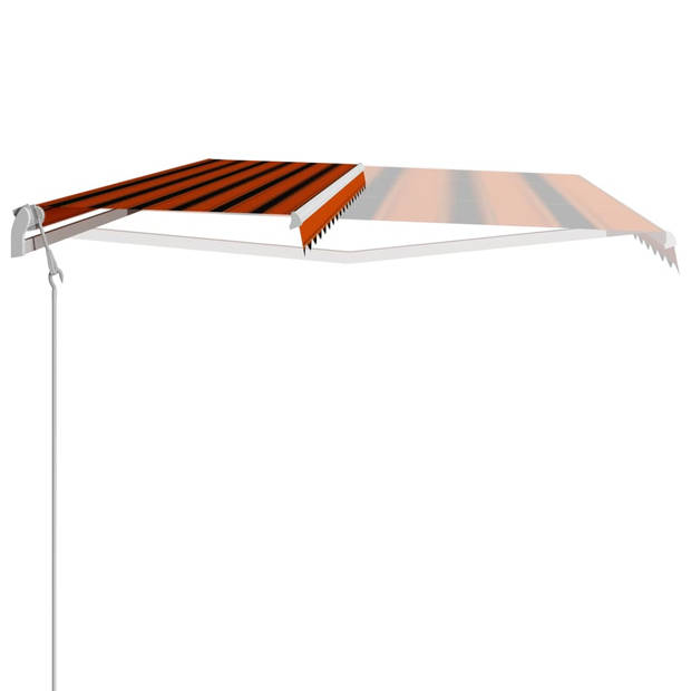 vidaXL Luifel automatisch uittrekbaar 400x300 cm oranje en bruin