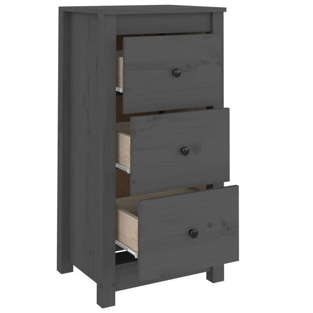 The Living Store Dressoir Massief Grenenhout - 40 x 35 x 80 cm - grijs