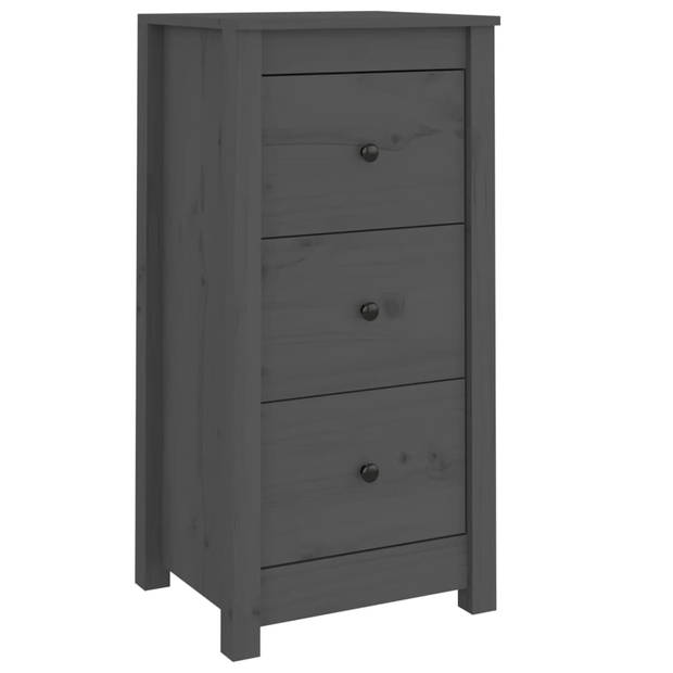 The Living Store Dressoir Massief Grenenhout - 40 x 35 x 80 cm - grijs