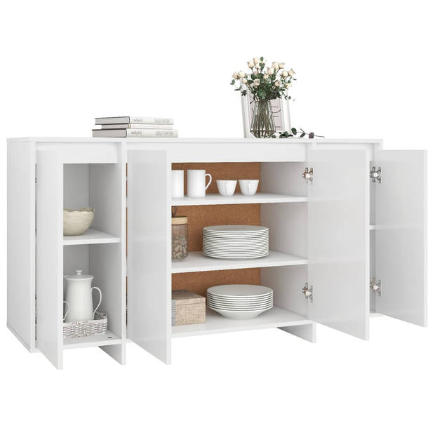 The Living Store Dressoir Keukenkast - 135x41x75 cm - Wit - Montage vereist