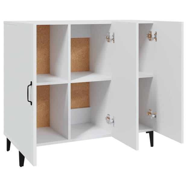 The Living Store Dressoir - Industriële stijl - 90 x 34 x 80 cm - Wit