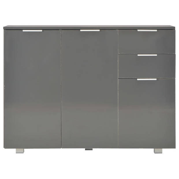 vidaXL Dressoir 107x35x80,5 cm hoogglans grijs