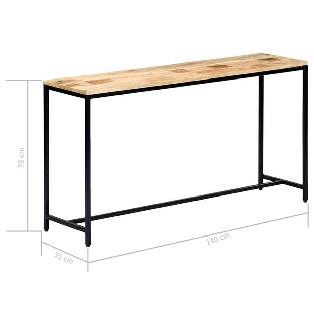 vidaXL Wandtafel 140x35x76 cm massief ruw mangohout