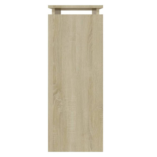 The Living Store Consoletafel Spaanplaat - 80x30x80cm - Sonoma eiken